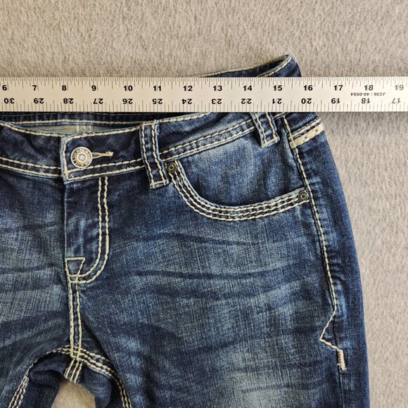 Rock And Roll Cowgirl Jeans Womens 30 Riding Bootcut Heavy Stitching Ranch - Picture 10 of 16